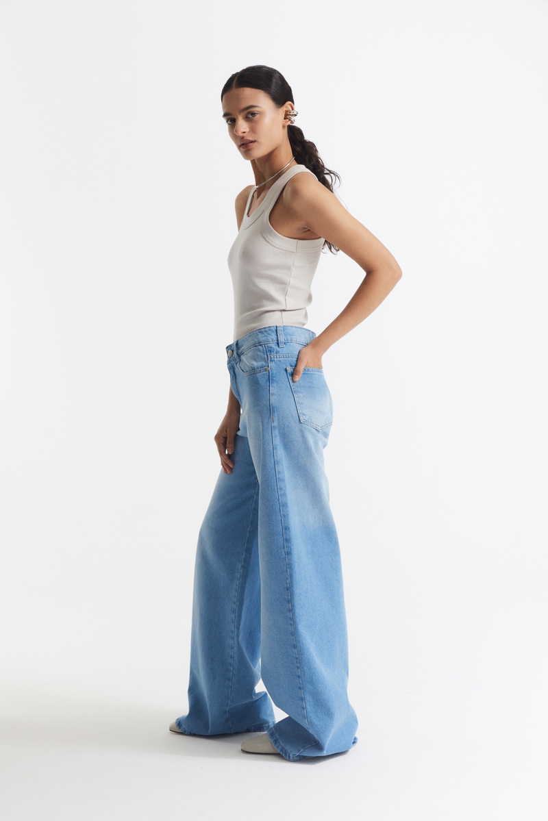 Jean Wide Leg Full Celeste