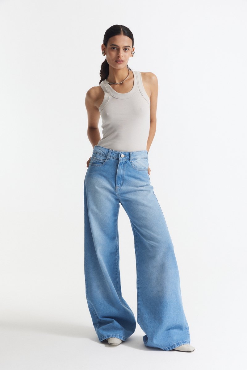 Jean Wide Leg Full Celeste