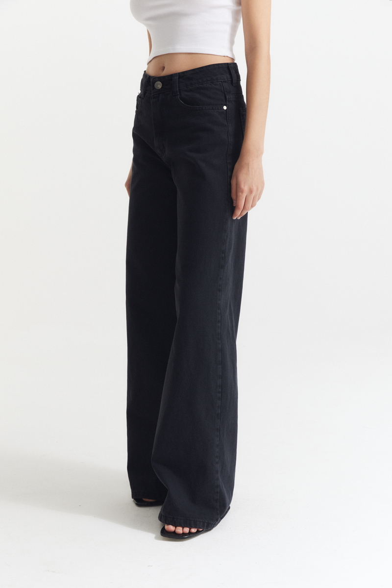 Jean Wide Leg Full Black