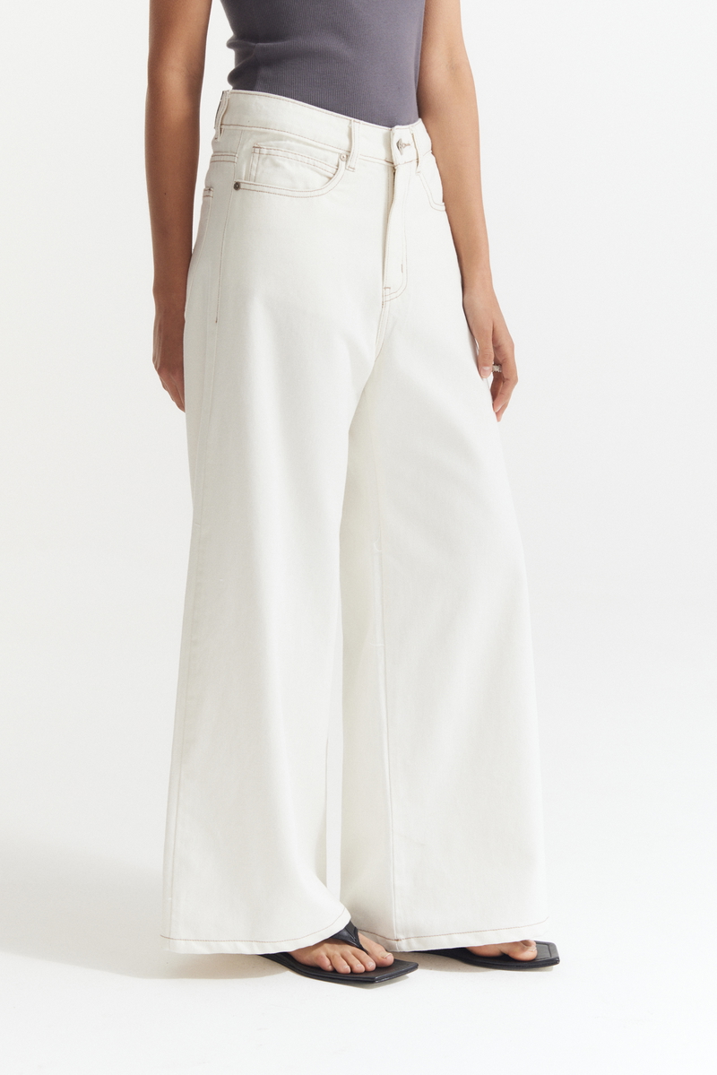 Jean Wide Leg Off White