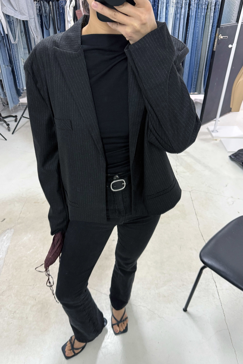 Blazer Over Crop Rayado