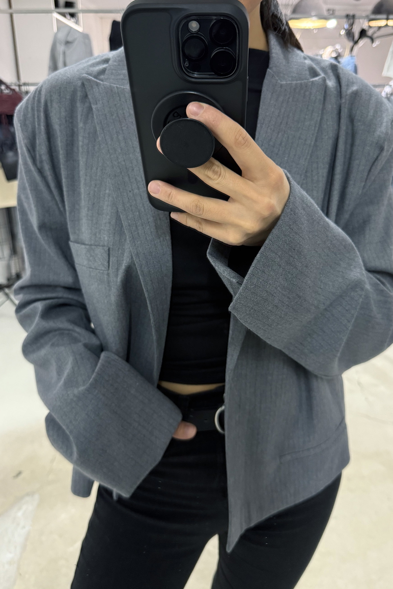 Blazer Over Crop Rayado