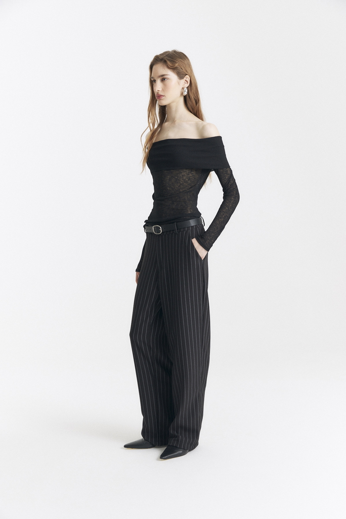 Camiseta Off Shoulder Azu