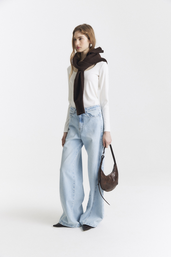 Jean Wide Leg Full Recorte Delantero