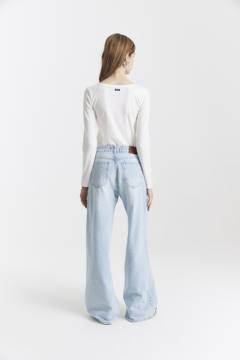 Jean Wide Leg Full Recorte Delantero