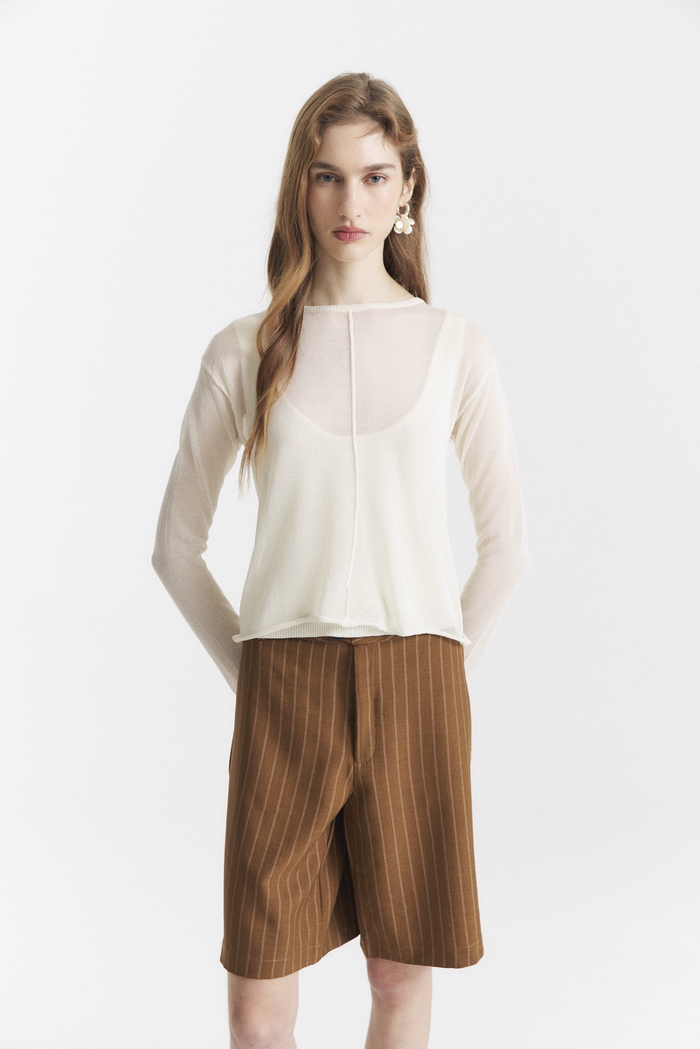 Sweater Tejido Fino Combinado