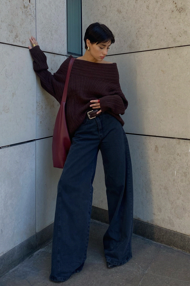 Jean Wide Leg Full Recorte Black