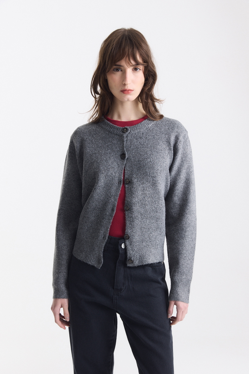 Cardigan Basico Cuello Redondo