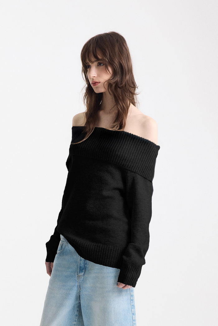 Sweater Liso Off Shoulder