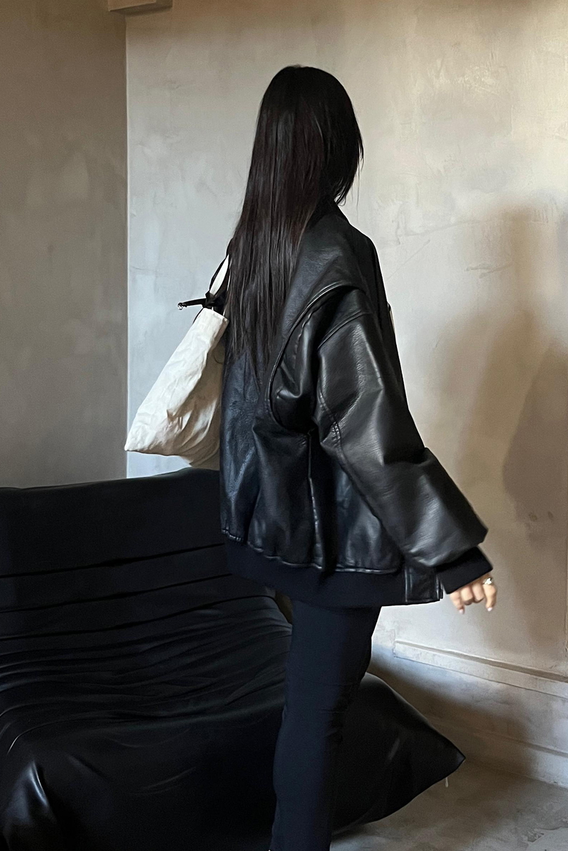Campera Over Eco Cuero