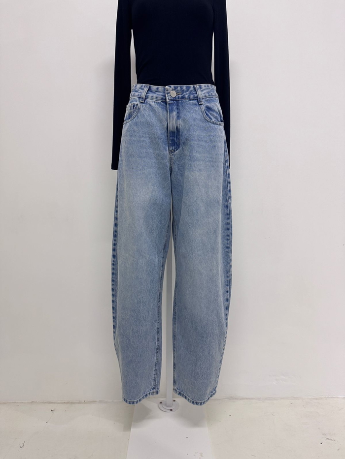Jean Wide Balloon Celeste Bigotes